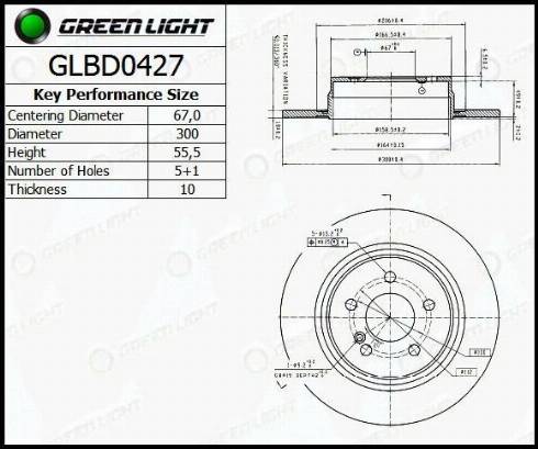 AutomotiveAdriado GLBD0427 - Тормозной диск autospares.lv