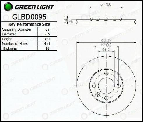 AutomotiveAdriado GLBD0095 - Тормозной диск autospares.lv