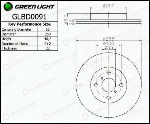 AutomotiveAdriado GLBD0091 - Тормозной диск autospares.lv