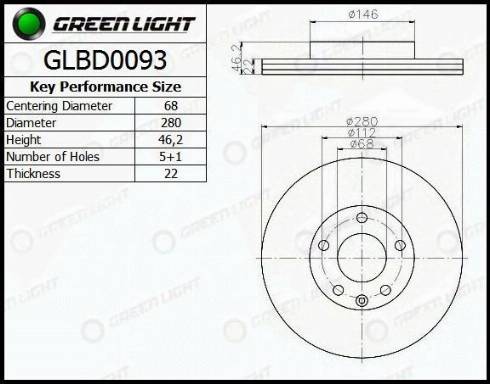 AutomotiveAdriado GLBD0093 - Тормозной диск autospares.lv