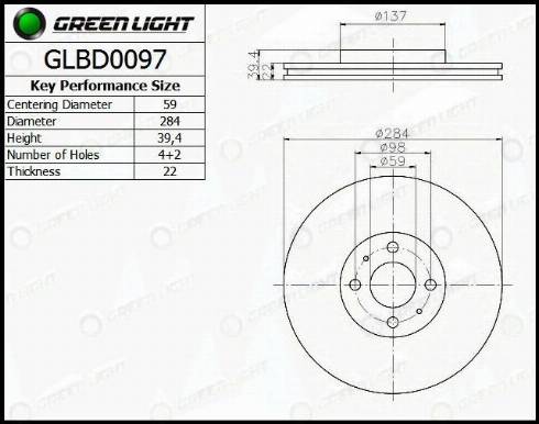 AutomotiveAdriado GLBD0097 - Тормозной диск autospares.lv