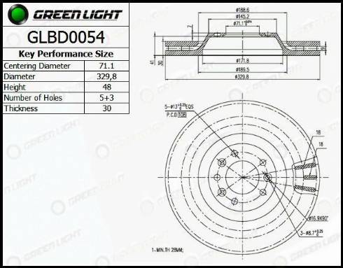 AutomotiveAdriado GLBD0054 - Тормозной диск autospares.lv