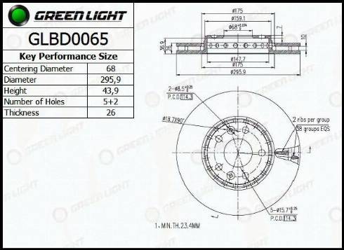 AutomotiveAdriado GLBD0065 - Тормозной диск autospares.lv