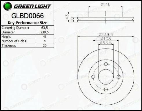 AutomotiveAdriado GLBD0066 - Тормозной диск autospares.lv