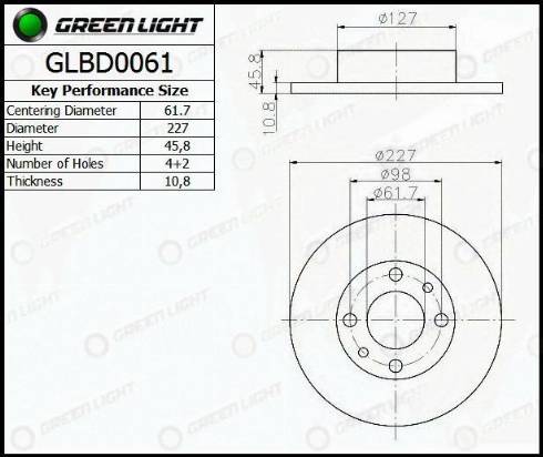 AutomotiveAdriado GLBD0061 - Тормозной диск autospares.lv