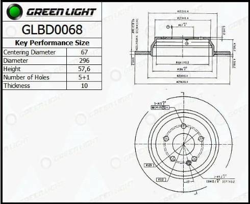 AutomotiveAdriado GLBD0068 - Тормозной диск autospares.lv