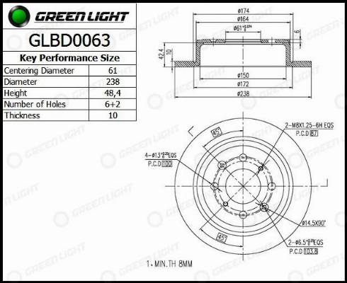 AutomotiveAdriado GLBD0063 - Тормозной диск autospares.lv