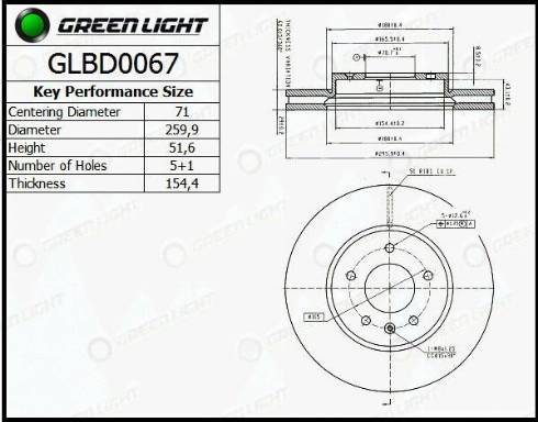 AutomotiveAdriado GLBD0067 - Тормозной диск autospares.lv