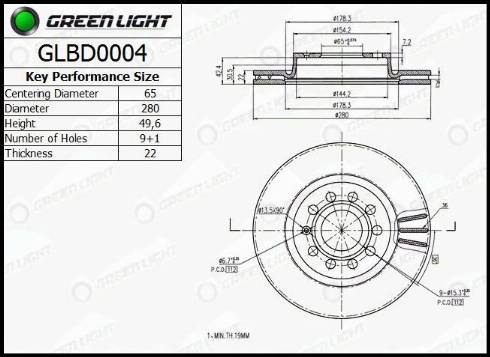 AutomotiveAdriado GLBD0004 - Тормозной диск autospares.lv