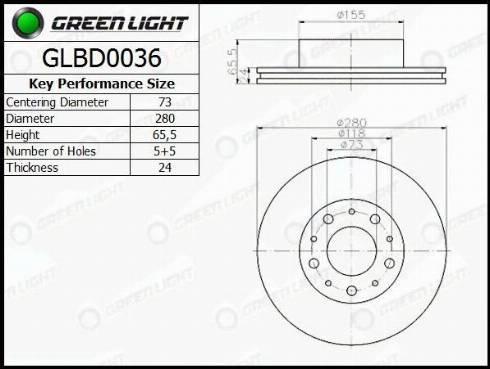 AutomotiveAdriado GLBD0036 - Тормозной диск autospares.lv