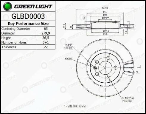 AutomotiveAdriado GLBD0003 - Тормозной диск autospares.lv