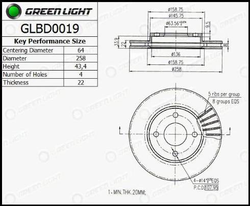 AutomotiveAdriado GLBD0019 - Тормозной диск autospares.lv