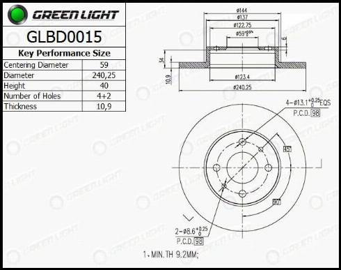 AutomotiveAdriado GLBD0015 - Тормозной диск autospares.lv