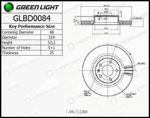 AutomotiveAdriado GLBD0084 - Тормозной диск autospares.lv