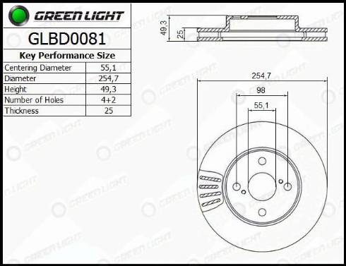 AutomotiveAdriado GLBD0081 - Тормозной диск autospares.lv