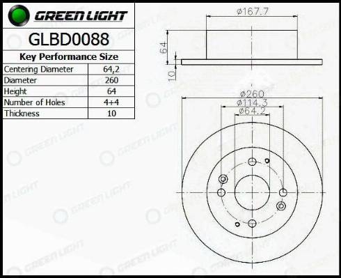 AutomotiveAdriado GLBD0088 - Тормозной диск autospares.lv