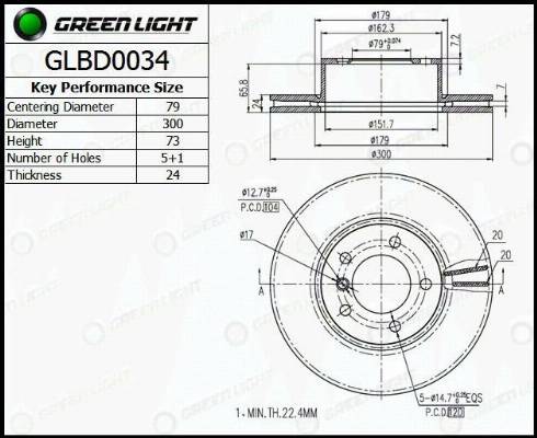 AutomotiveAdriado GLBD0034 - Тормозной диск autospares.lv