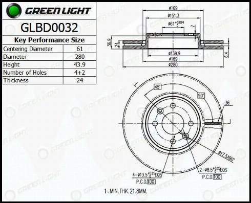 AutomotiveAdriado GLBD0032 - Тормозной диск autospares.lv