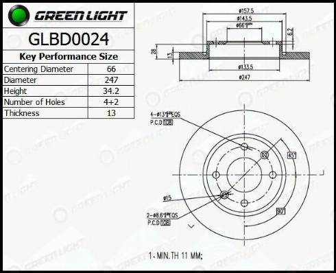 AutomotiveAdriado GLBD0024 - Тормозной диск autospares.lv