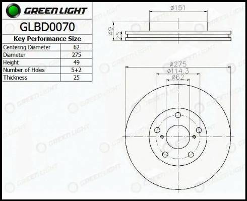 AutomotiveAdriado GLBD0070 - Тормозной диск autospares.lv