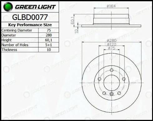 AutomotiveAdriado GLBD0077 - Тормозной диск autospares.lv