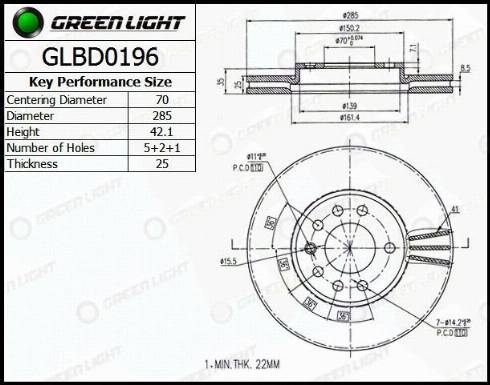 AutomotiveAdriado GLBD0196 - Тормозной диск autospares.lv