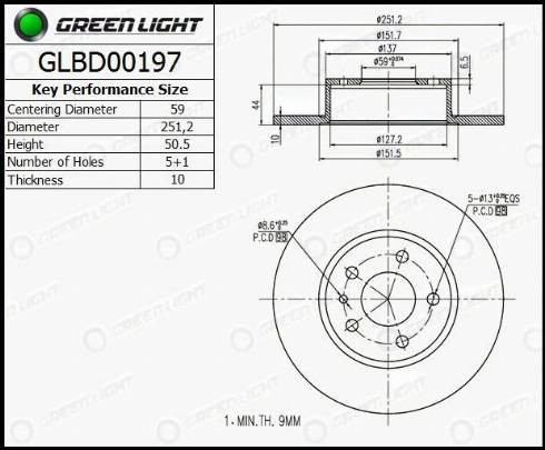 AutomotiveAdriado GLBD0197 - Тормозной диск autospares.lv