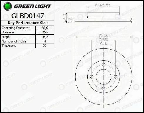 AutomotiveAdriado GLBD0147 - Тормозной диск autospares.lv