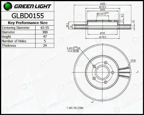 AutomotiveAdriado GLBD0155 - Тормозной диск autospares.lv