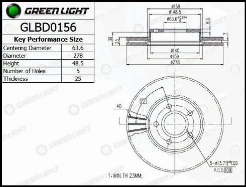 AutomotiveAdriado GLBD0156 - Тормозной диск autospares.lv