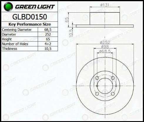AutomotiveAdriado GLBD0150 - Тормозной диск autospares.lv