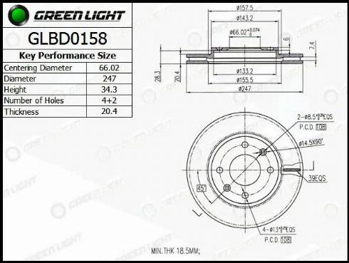 AutomotiveAdriado GLBD0158 - Тормозной диск autospares.lv