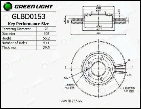 AutomotiveAdriado GLBD0153 - Тормозной диск autospares.lv