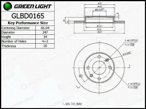 AutomotiveAdriado GLBD0165 - Тормозной диск autospares.lv