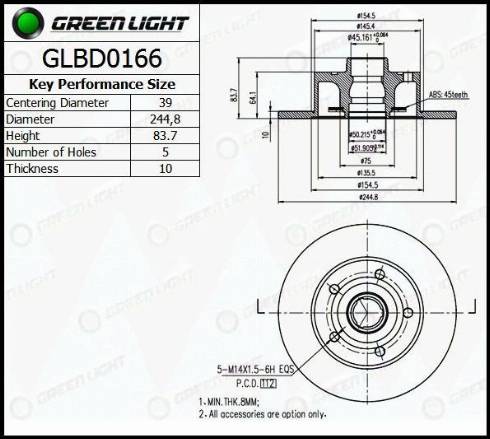 AutomotiveAdriado GLBD0166 - Тормозной диск autospares.lv