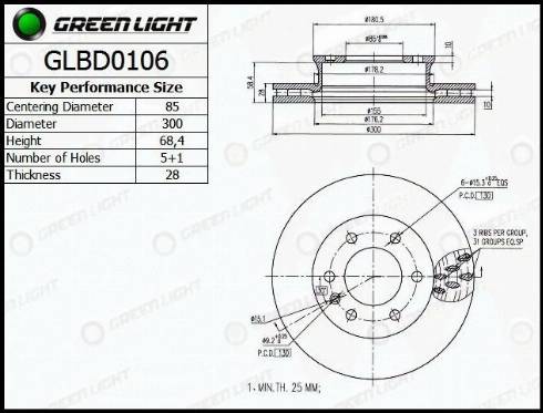 AutomotiveAdriado GLBD0106 - Тормозной диск autospares.lv