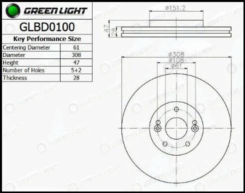 AutomotiveAdriado GLBD0100 - Тормозной диск autospares.lv