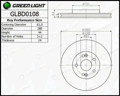 AutomotiveAdriado GLBD0108 - Тормозной диск autospares.lv