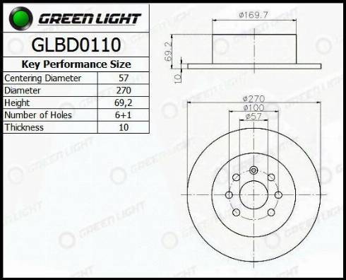 AutomotiveAdriado GLBD0110 - Тормозной диск autospares.lv