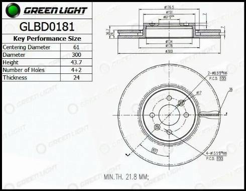AutomotiveAdriado GLBD0181 - Тормозной диск autospares.lv
