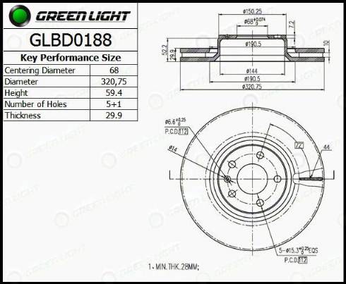 AutomotiveAdriado GLBD0188 - Тормозной диск autospares.lv