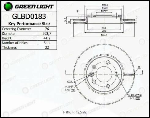 AutomotiveAdriado GLBD0183 - Тормозной диск autospares.lv