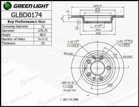 AutomotiveAdriado GLBD0174 - Тормозной диск autospares.lv