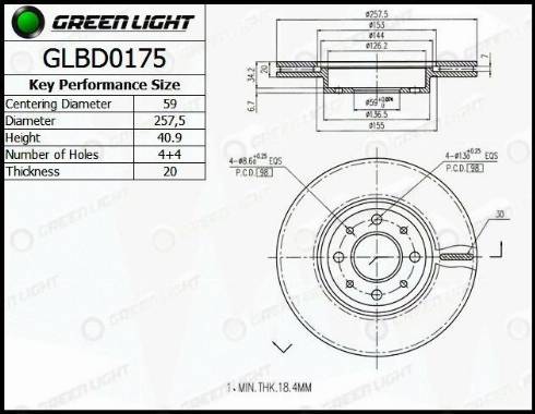 AutomotiveAdriado GLBD0175 - Тормозной диск autospares.lv