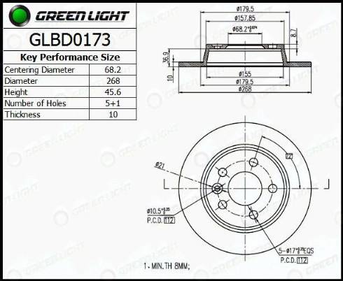 AutomotiveAdriado GLBD0173 - Тормозной диск autospares.lv