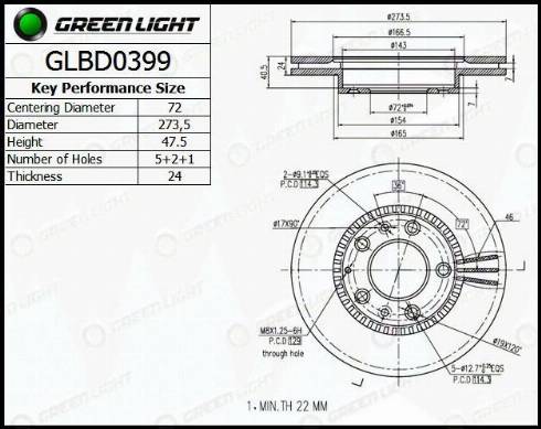 AutomotiveAdriado GLBD0399 - Тормозной диск autospares.lv