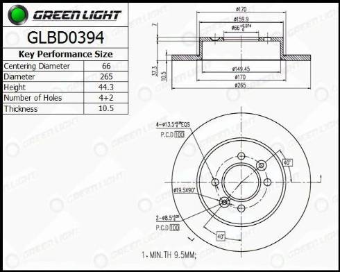 AutomotiveAdriado GLBD0394 - Тормозной диск autospares.lv