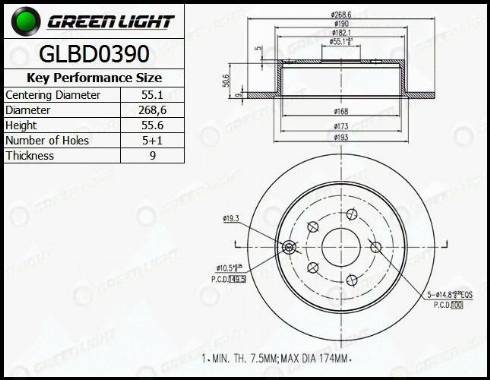 AutomotiveAdriado GLBD0390 - Тормозной диск autospares.lv