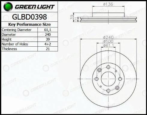 AutomotiveAdriado GLBD0398 - Тормозной диск autospares.lv