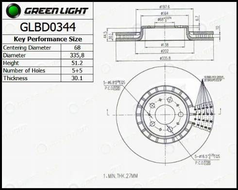 AutomotiveAdriado GLBD0344 - Тормозной диск autospares.lv